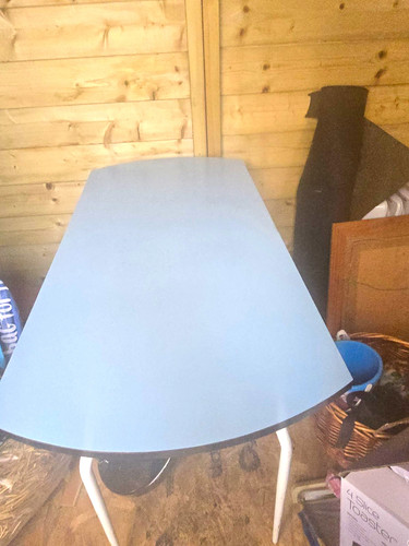 Blue white oval drop leaf - blue/white, drop-leaf