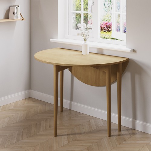 Small round oak folding drop - oak,
