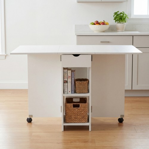 White drop leaf table - drop,