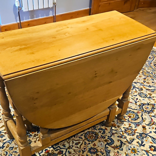 Oval wood drop leaf - leaf, dining