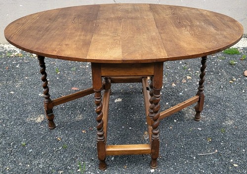 Antique oak drop leaf - leaf, barley